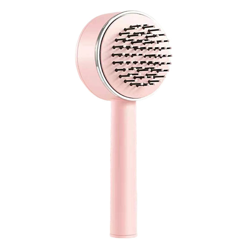 One-touch cleaning airbag comb pink