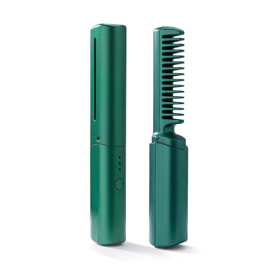 Mini Portable Wireless Hair Straightener Green