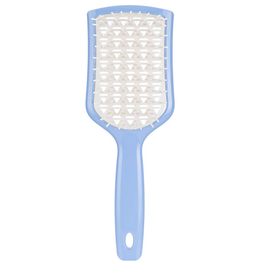 Wet And Dry Hollow Hair Comb With Blue Handle White Teeth