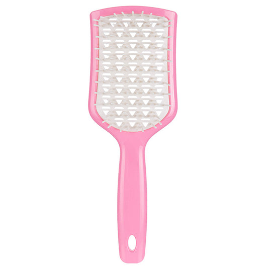 Wet And Dry Hollow Hair Comb With Pink handle And white Teeth