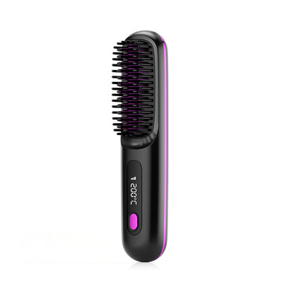 Wireless Ceramic Heated Straightening Comb Black - Anmmi Beauty 