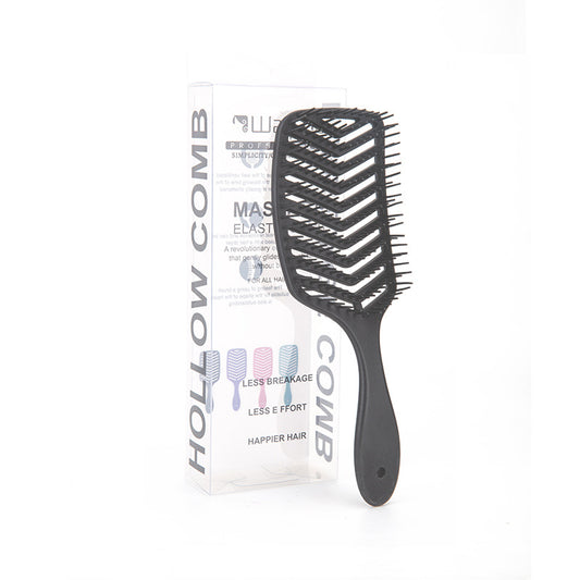 Hollow V-Shaped Massage Comb Black