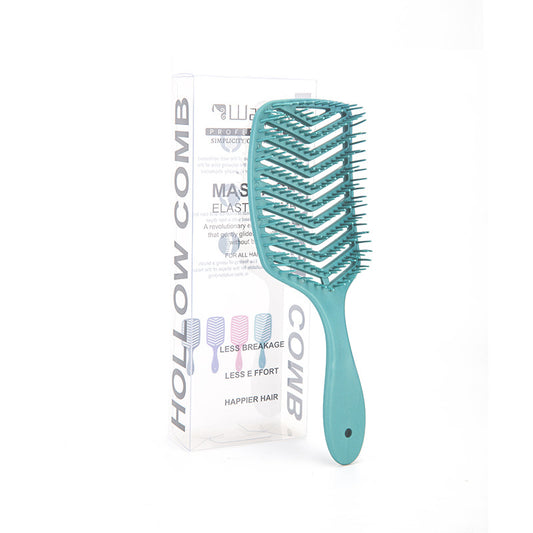 Hollow V-Shaped Massage Comb Green