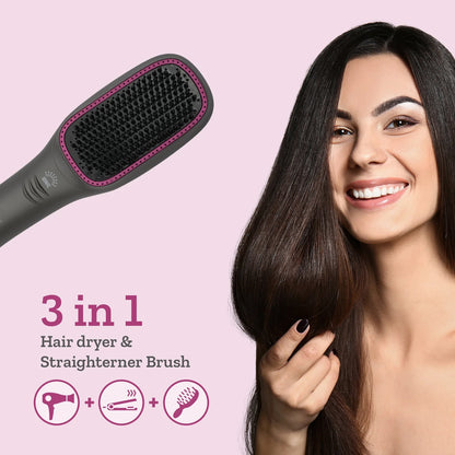 3 in 1 Negative Ion Blow Dryer Brush Gold - Anmmi Beauty 