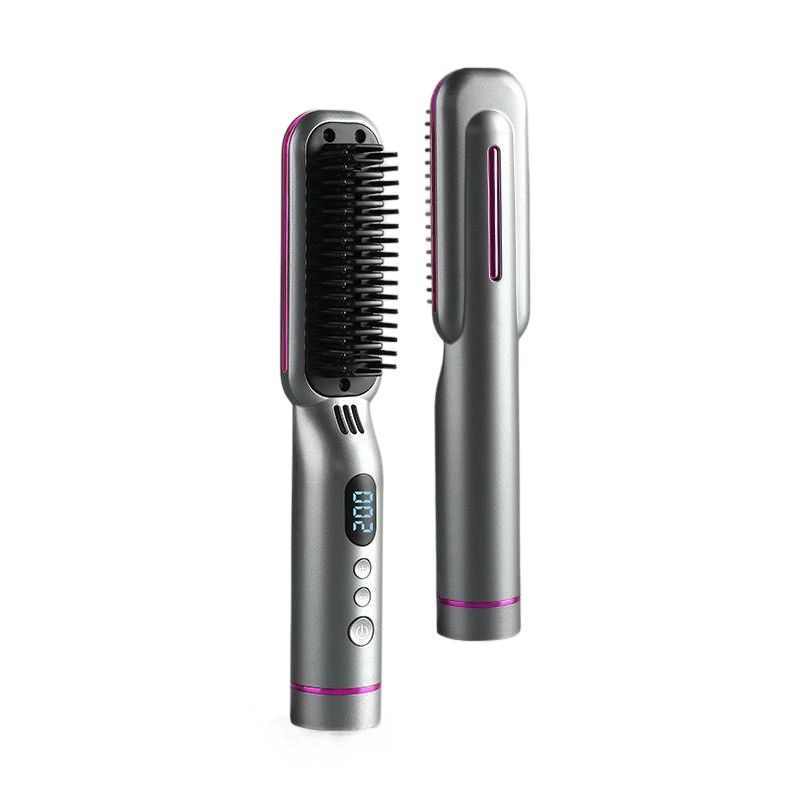 Rechargeable Negative Ion Straightening Comb Gray